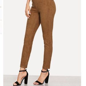 NWT Seven7 High Rise Faux Suede Pull-on Leggings Camel Color, Size Large